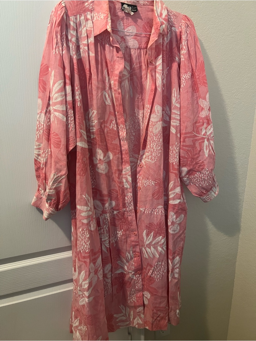 Vintage CHEZ Floral Shirt Dress